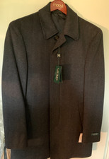 NWT Ralph Lauren Overcoat 38R Charcoal Herringbone Classic soft wool men's coat