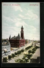 Helsingborg, Radhuset och Järnvägsgatan, St...