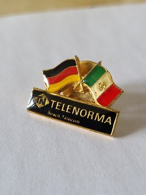 RARE Vintage Ballou Reg'd Telenorma Bosch Telecom Pin Abzeichen Anstecknadel