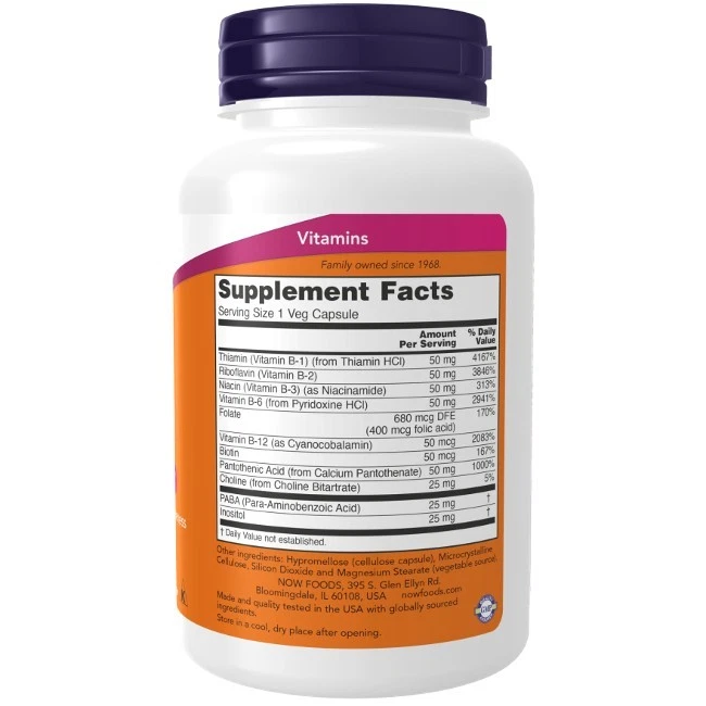 Vitamin B-50 mg 100 Veg Kapseln Now Foods - Bild 2 von 2