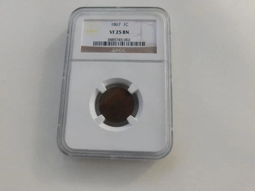 1867 INDIAN HEAD CENT NGC VF 25 BN