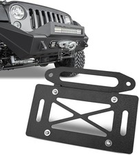 Hawse Fairlead License Plate Mount, 10 Inch Winch Mounting Bracket, Black Alu...