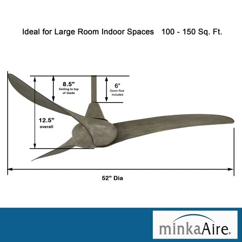MinkaAire Wave Wave 52" 3 Blade Indoor Ceiling Fan - Picture 7 of 14