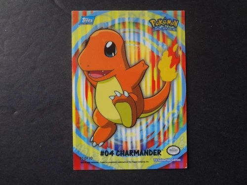 2000 Topps Pokemon Stick On 10 04 Charmander Series 2 Chase TV Animation Sticker