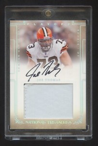 2007 NATIONAL TREASURES JOE THOMAS RPA RC AUTOGRAPH PATCH #D 53/99 HOF BEAUTIFUL