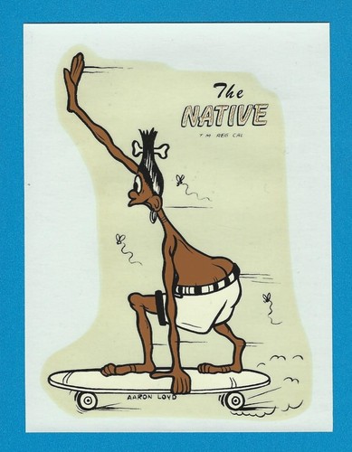 VINTAGE ORIGINAL PAIR 1960 "THE NATIVE" CUSTOM SKATEBOARD BAKERSFIELD DECAL ART - Picture 2 of 3