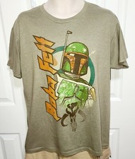 Boba Fett T-shirt Star Wars Bounty Hunter Graphic Tee Green 2016 Mad Engine Sz L