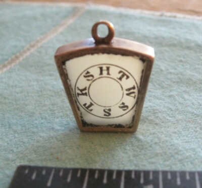 ''H.T.W.S.S.T.K.S.'' Royal Arch Mason Headstone Gold Agate & Enamel RARE