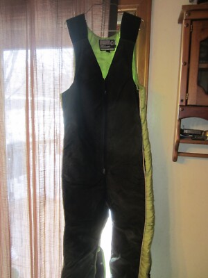 Men's Vtg Arctic Enterprises Cat ARTIC WEAR Black Snowmobile Snow Bibs M Tall