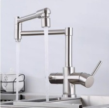 Brushed Nickel Folding Brass 3 in 1 Drinking Water Filter Kitchen Sink Faucet