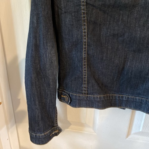 Kut From The Kloth Denim Jeans Jacket Women Size Small Dark Wash 2 Pocket Button - Picture 10 of 15