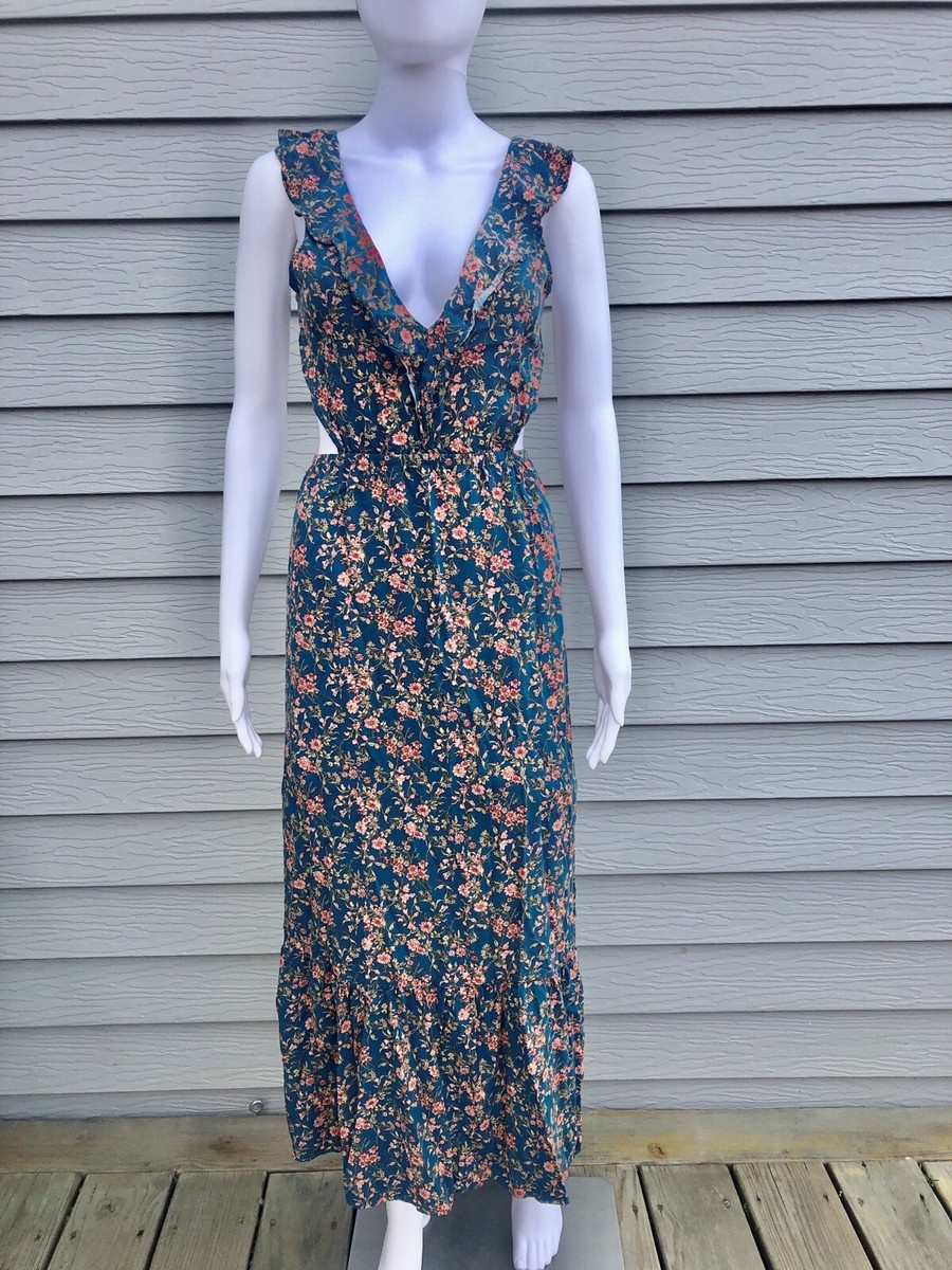 chinese dress ladies Ethereal Blooms Floral Chiffon Open-Back Maxi Dress Sunbaked / S main image 0