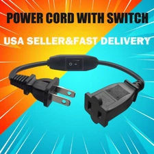 On Off Switch Extension Cord [1-FT],2-Prong Polarized Extension Cord with Switch