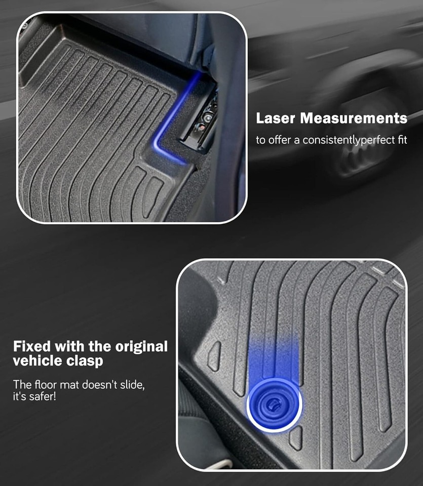 3D Floor Mats For 2011-2019 Ford Explorer – All-Weather, Black, Bench Seating, Full Set