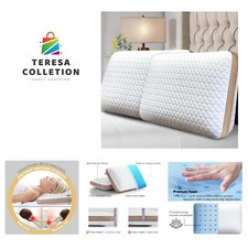 Memory Foam Pillows Standard Size Set of 2, Medium Firm Pillow for Sleeping, ...