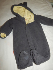 Magnetic Me Magnificent Boys 3 Months Grey Bear Hooded Pram snowsuit Yellow Lini