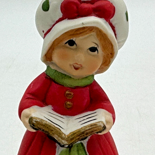 Set 2 Vintage Jasco Christmas Girls Caroler dog Cat Book Porcelain Bell figurine - Picture 4 of 13