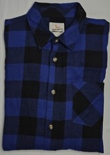 Mens Field Stream Long Sleeve Blue Plaid Soft Flannel Button Up Shirt Large