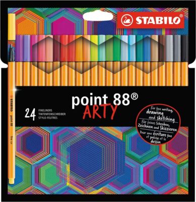 STABILO - Fineliner - point 88 - ARTY - 24er Pack - mit 24 verschiedenen Farben