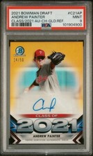 2021 Bowman Chrome Andrew Painter Class GOLD REFRACTOR 24/50 AUTO PSA 9 JERSEY #