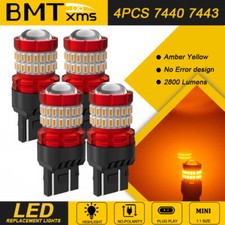 4x Canbus Error Free 7443 7440 Led Amber Turn Signal Parking Drl Light Bulbs