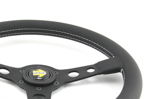 Momo Leder Sportlenkrad Prototipo 370mm schwarz black steering wheel volante - Bild 3 von 4