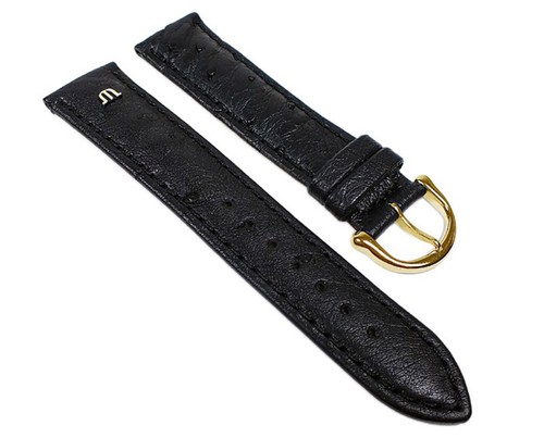 Bracelet De Montre ZRC En Cuir Grain D'autruche Noir - Largeur 12 Mm, Neuf Avec étiquettes
