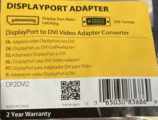 NEW- StarTech DisplayPort MaleTo DVI Female Adapter, Black, DP2DVI2