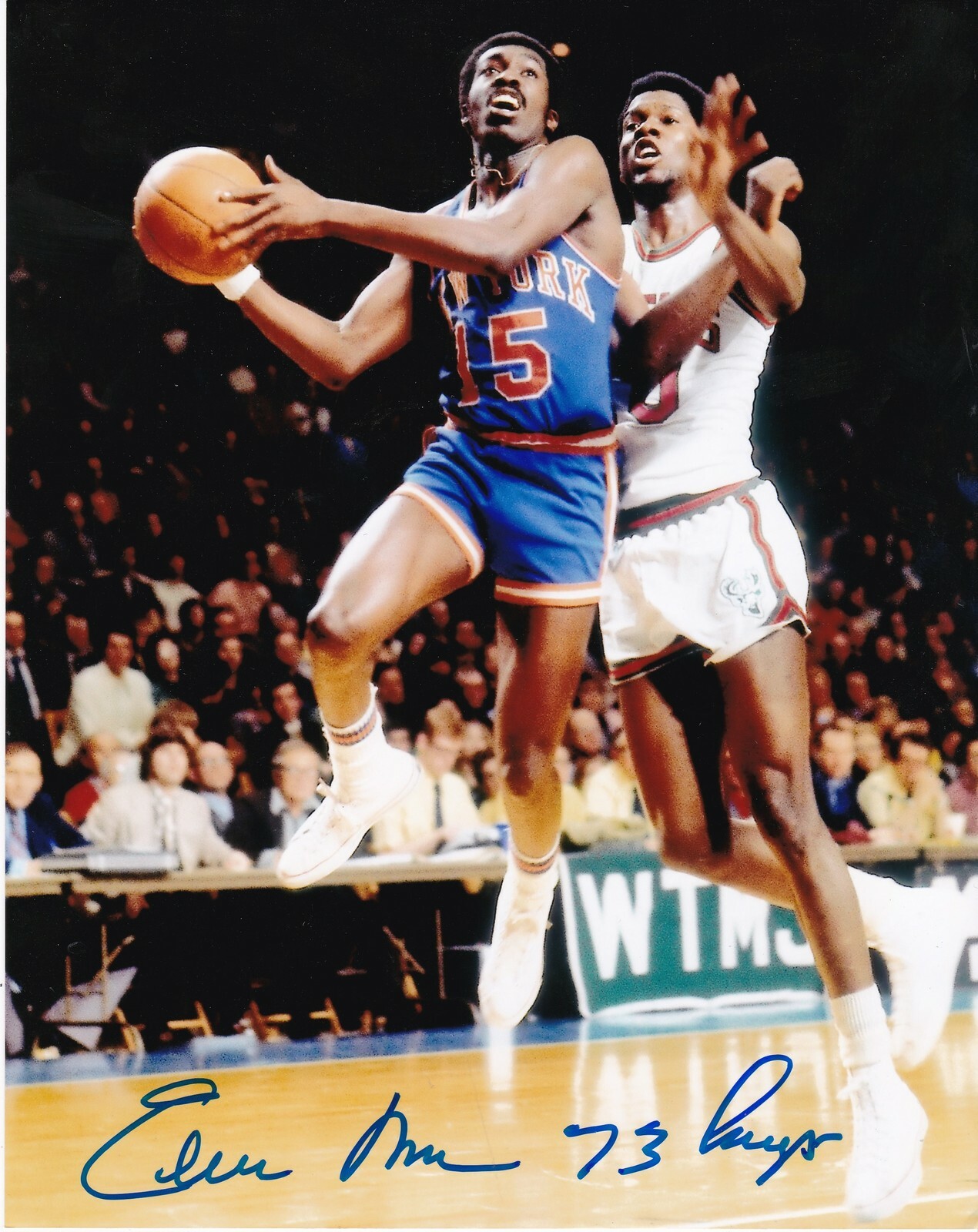 Earl Monroe Autographed Signed New York Knicks 1973 CHAMPS ACTION 8x10 