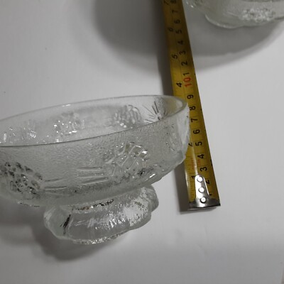 Crystal Sherbet Dish Small Pedestal Thick Glass Made in France - Excellent! 4 pc