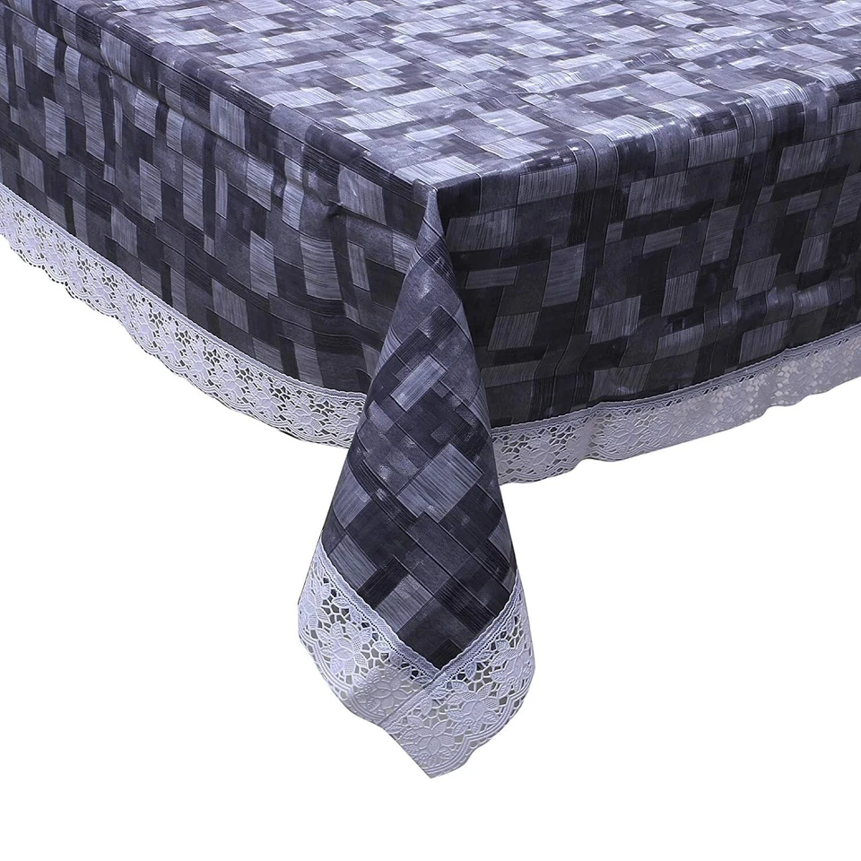 Waterproof Dining Table Cover Tablecloth 6 Seater 60 X 90 Inches Gray US - Image 3 of 4