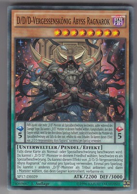 YU-GI-OH D/D/D Vergessenskönig Abyss Ragnarok Common SP17-DE029 NEU!