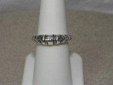 Sterling Silver Ribbed Dome Ring Size 6.5