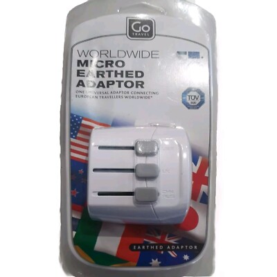 GO Travel Worldwide Micro Earthed Adapter Plug EU to World (USA/UK/Aus/China)