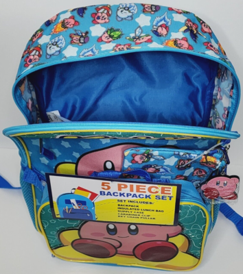 Nintendo Kirby 5-Piece Backpack Set Lunch Bag Supply Case