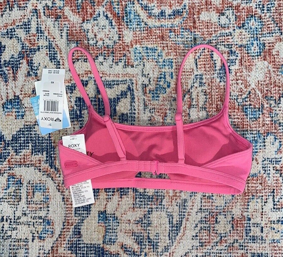 HAWAIIAN HEAT BRALETTE HIPSTER Roxy ビキニ Roxy Hawaiian Heat Bralette Bikini Top In Shocking Pink SZ