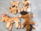 VTG LOT OF 3 TY BEANIE BABY HORSES (2 DERBY & 1 HORSE) & BEANIE BOPPER "DAKOTA"