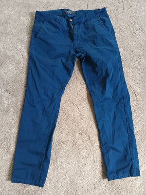Men's Blue Matchstick Dress Pants, Size 36