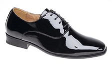 Best Man Shiny Black Groom Leather Lined Patent Wedding Shoe Formal Page Boys