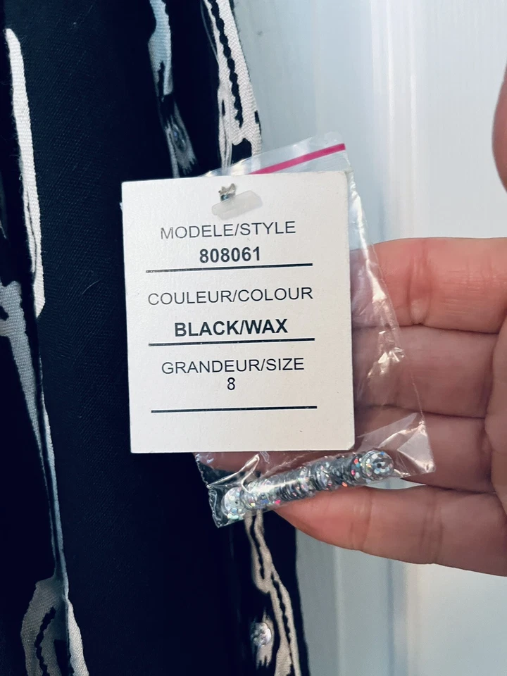 NUEVO CON ETIQUETAS ISHYU Falda 8 Larga Algodón Completo Viscosa Lino Lentejuelas Circulares - Color Negro/Cera Foto 4 de 4