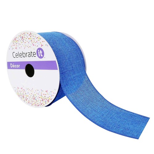 2.5" Faux Linen Wired Ribbon by Celebrate It™