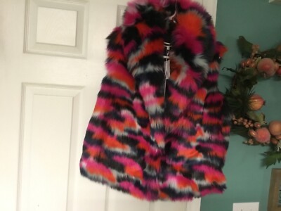 MCQ ALEXANDER MCQUEEN Women's Multi Faux-Fur Vest Size 40 