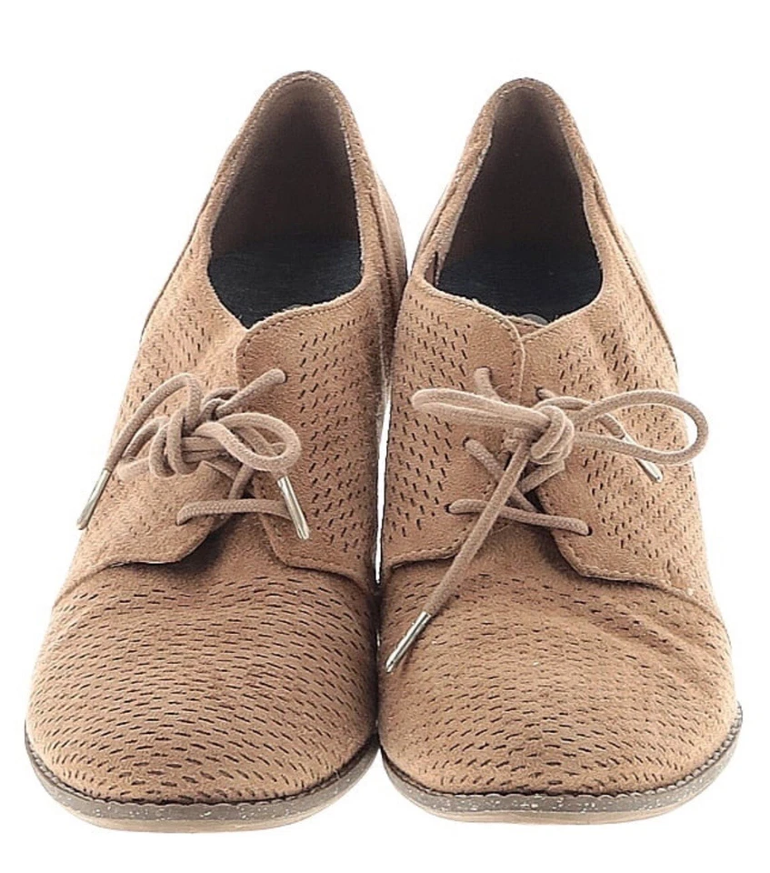 Dr. Scholl's Cheer Oxford Size US 8 M Tan Faux Suede Ankle Boots Bootie Lace Up - Изображение 2 из 4