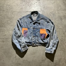 Late 90s Early 2000s Women  s Tiger Fox Jean Jacket Size L Cropped