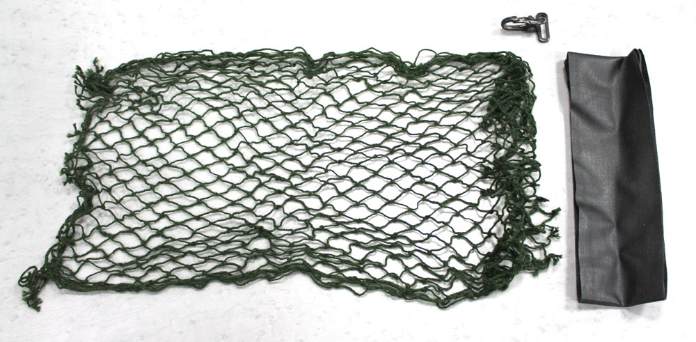 PROTECTIVE BLACK RUBBER HELMET BAND + GREEN HELMET NET + CLIP [72823]