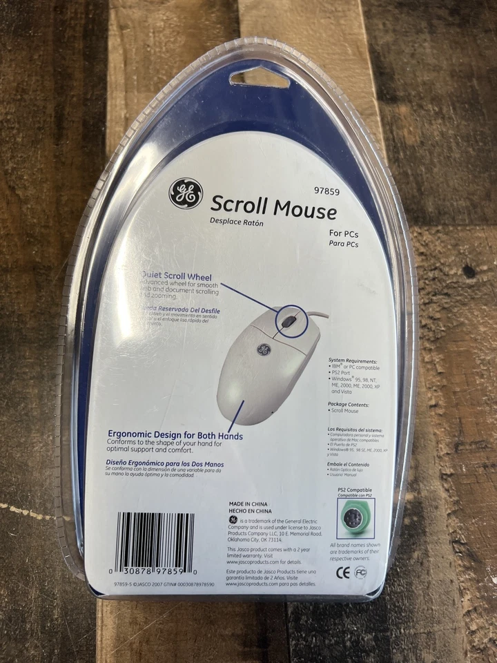 General Electric GE Smooth Scroll PS2 Port  Mouse 97859 FACTORY SEALED - Image 2 of 2