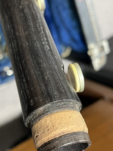 Clarinetto senza marchio con boccaglio clarinetto Selmer vintage - ovale su tavolo - HS* - Foto 16 di 20
