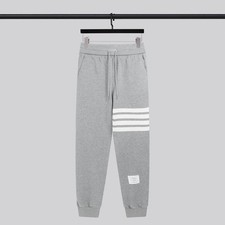 Thom Br0wne Webbing Street Fashions Sweatpants Unisex Casual Pants Smoke Gray