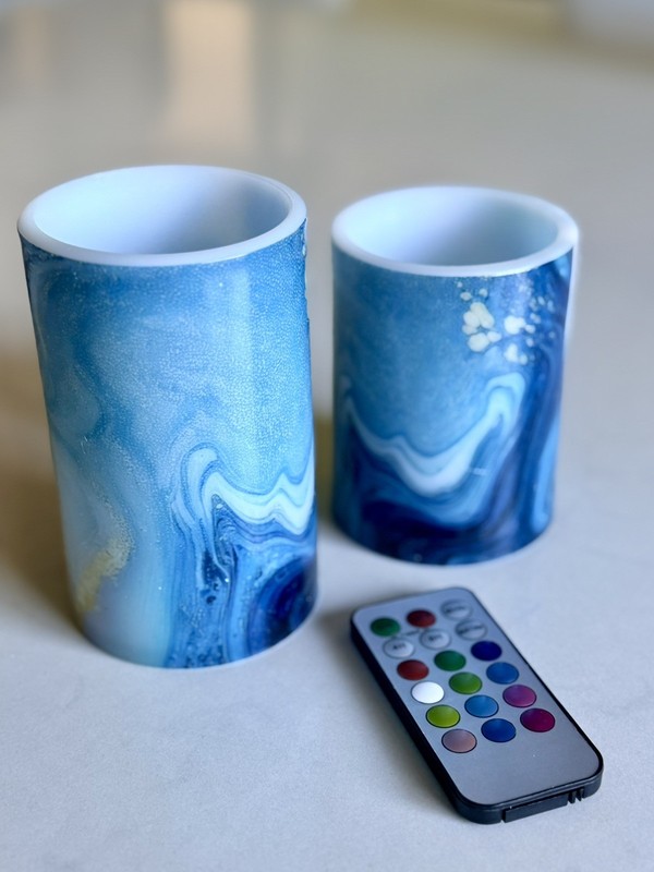2pc LED Flameless Candles 4" 5" Pillar Color Changing w/ Remote Control