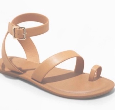 Universal Thread Womens Sol Toe Loop Ankle Strap Sandals with Memory SZ 9.5 New